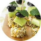 Appetizer with feta cucumber and olives