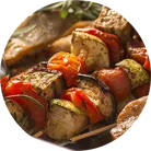 Овочевий брошет (овочі запечені на шпажках)